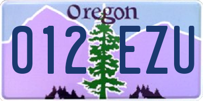 OR license plate 012EZU