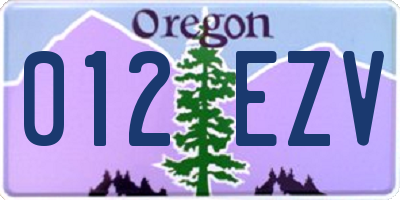 OR license plate 012EZV
