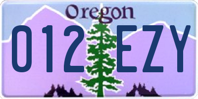 OR license plate 012EZY