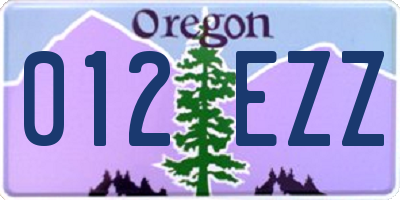 OR license plate 012EZZ
