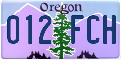 OR license plate 012FCH