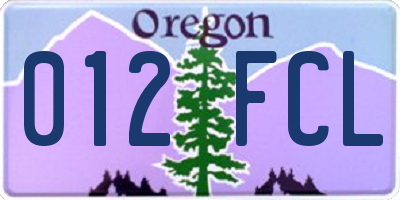 OR license plate 012FCL