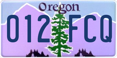 OR license plate 012FCQ