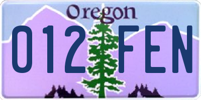 OR license plate 012FEN