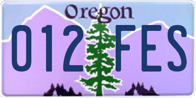 OR license plate 012FES