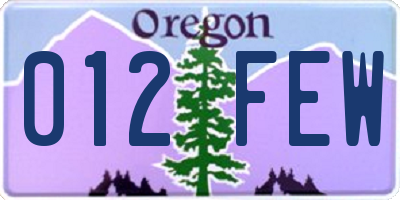 OR license plate 012FEW