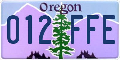 OR license plate 012FFE
