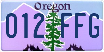 OR license plate 012FFG