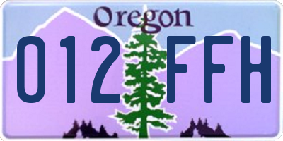 OR license plate 012FFH