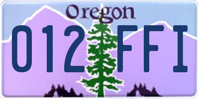 OR license plate 012FFI