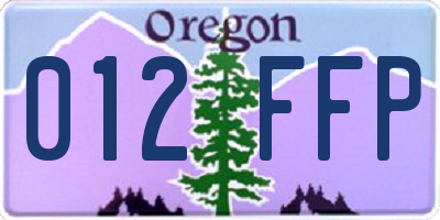 OR license plate 012FFP