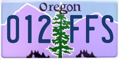 OR license plate 012FFS