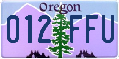 OR license plate 012FFU