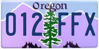 OR license plate 012FFX