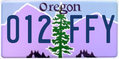 OR license plate 012FFY