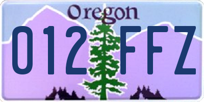 OR license plate 012FFZ