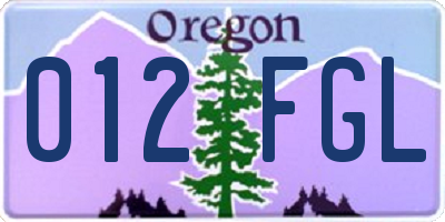 OR license plate 012FGL