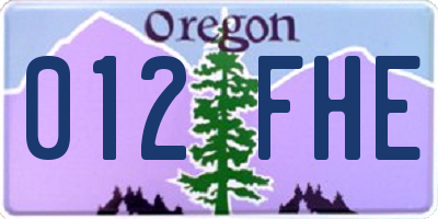 OR license plate 012FHE
