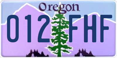 OR license plate 012FHF