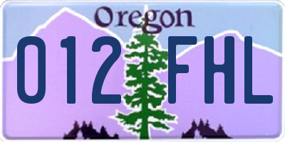 OR license plate 012FHL