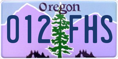 OR license plate 012FHS
