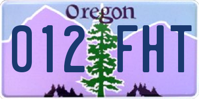OR license plate 012FHT