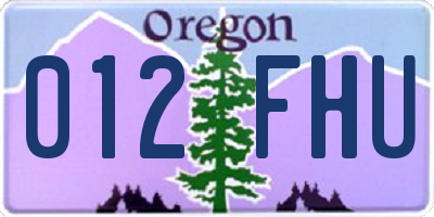 OR license plate 012FHU