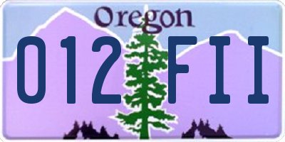 OR license plate 012FII