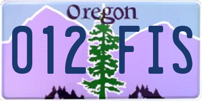 OR license plate 012FIS