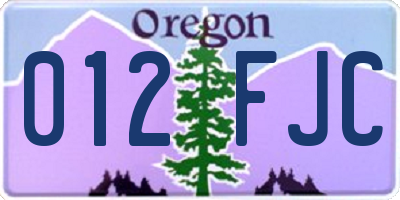 OR license plate 012FJC