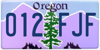 OR license plate 012FJF