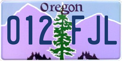 OR license plate 012FJL