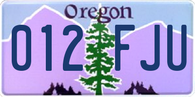 OR license plate 012FJU