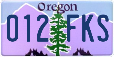 OR license plate 012FKS