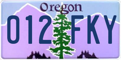 OR license plate 012FKY