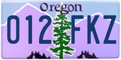 OR license plate 012FKZ
