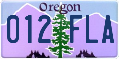 OR license plate 012FLA