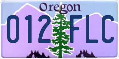 OR license plate 012FLC