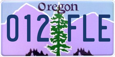 OR license plate 012FLE