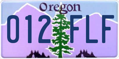 OR license plate 012FLF