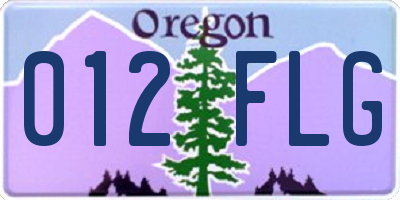 OR license plate 012FLG