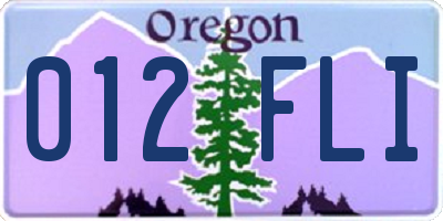 OR license plate 012FLI