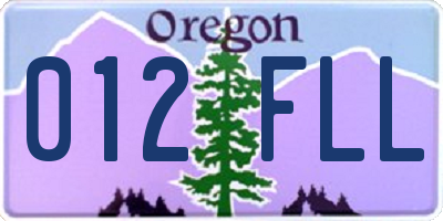 OR license plate 012FLL