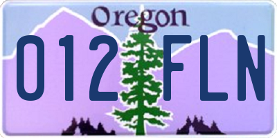 OR license plate 012FLN