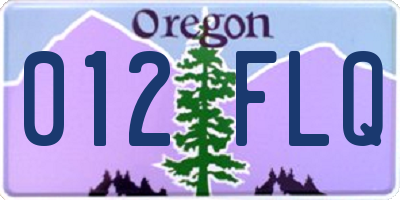 OR license plate 012FLQ