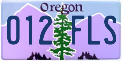 OR license plate 012FLS