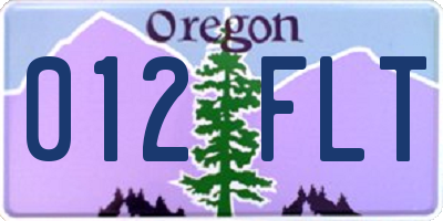 OR license plate 012FLT