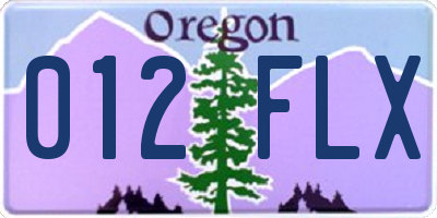 OR license plate 012FLX