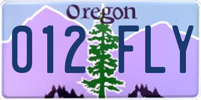 OR license plate 012FLY