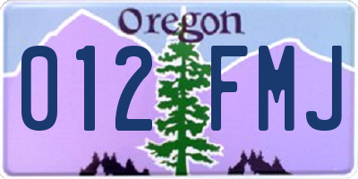 OR license plate 012FMJ